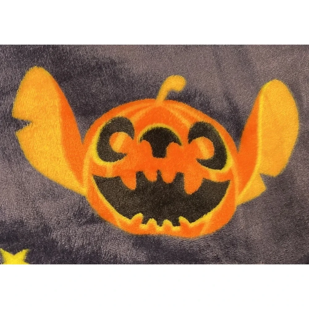 Disney Lilo & Stitch Halloween 2025 Navy Blue Plush Throw Blanket 50